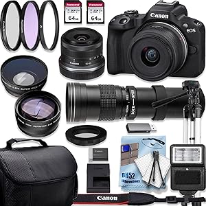 Canon EOS R10 4K Mirrorless Camera Kit - 18-45mm Lens Bundle