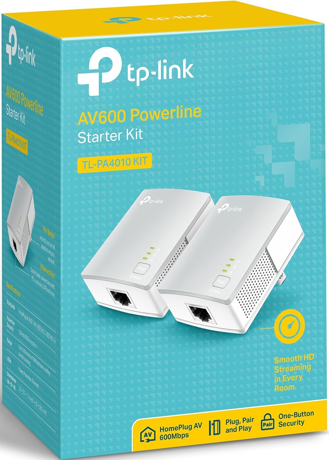 TP-Link TL-PA4010KIT AV600 Powerline Adapter (Renewed)