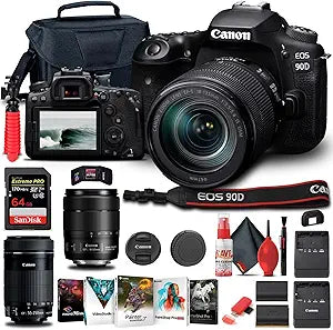 Canon 3616C016 EOS 90D DSLR 18-135mm Bundle Renewed