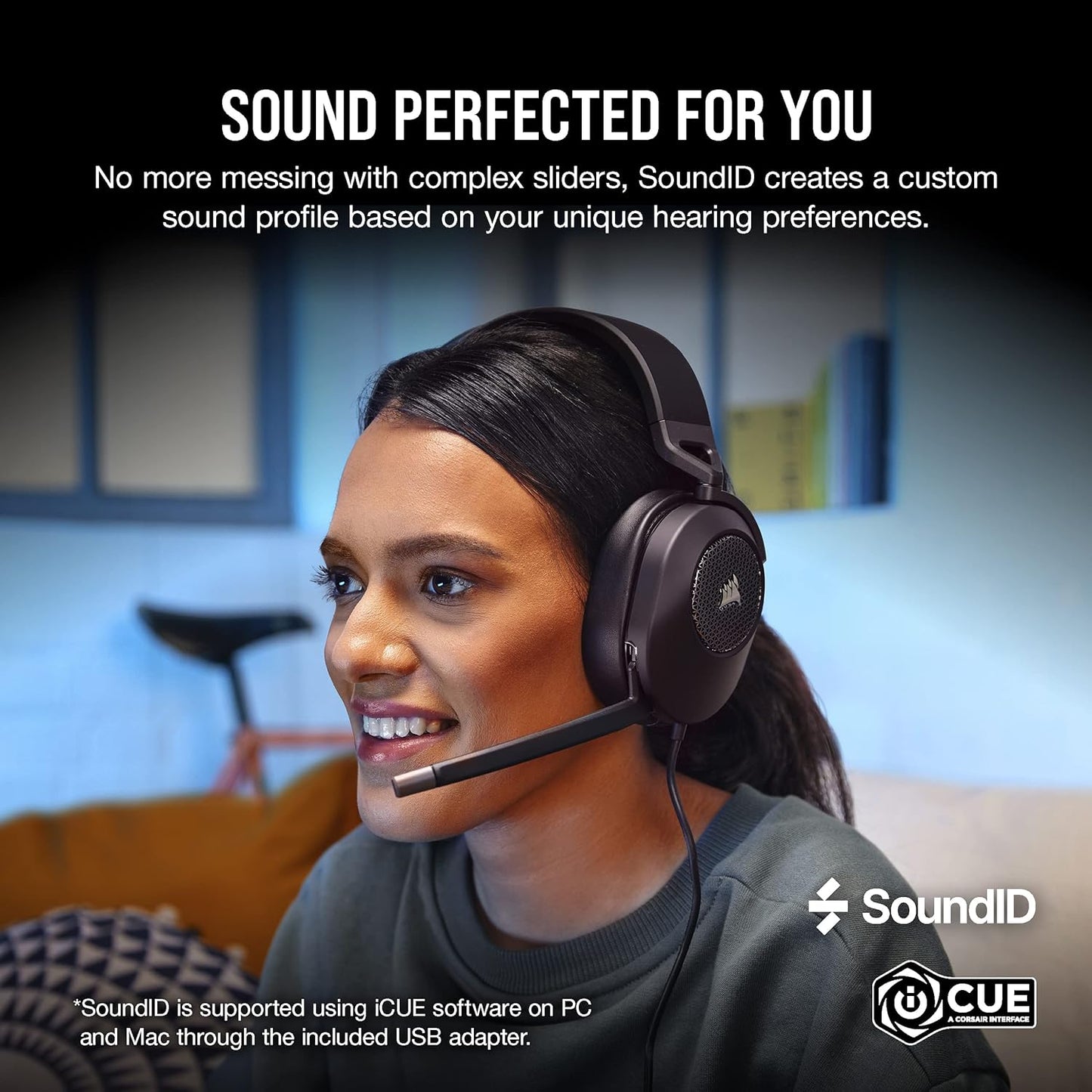 Corsair CA-9011270-NA HS65 Surround Gaming Headset - Dolby Atmos, iCUE