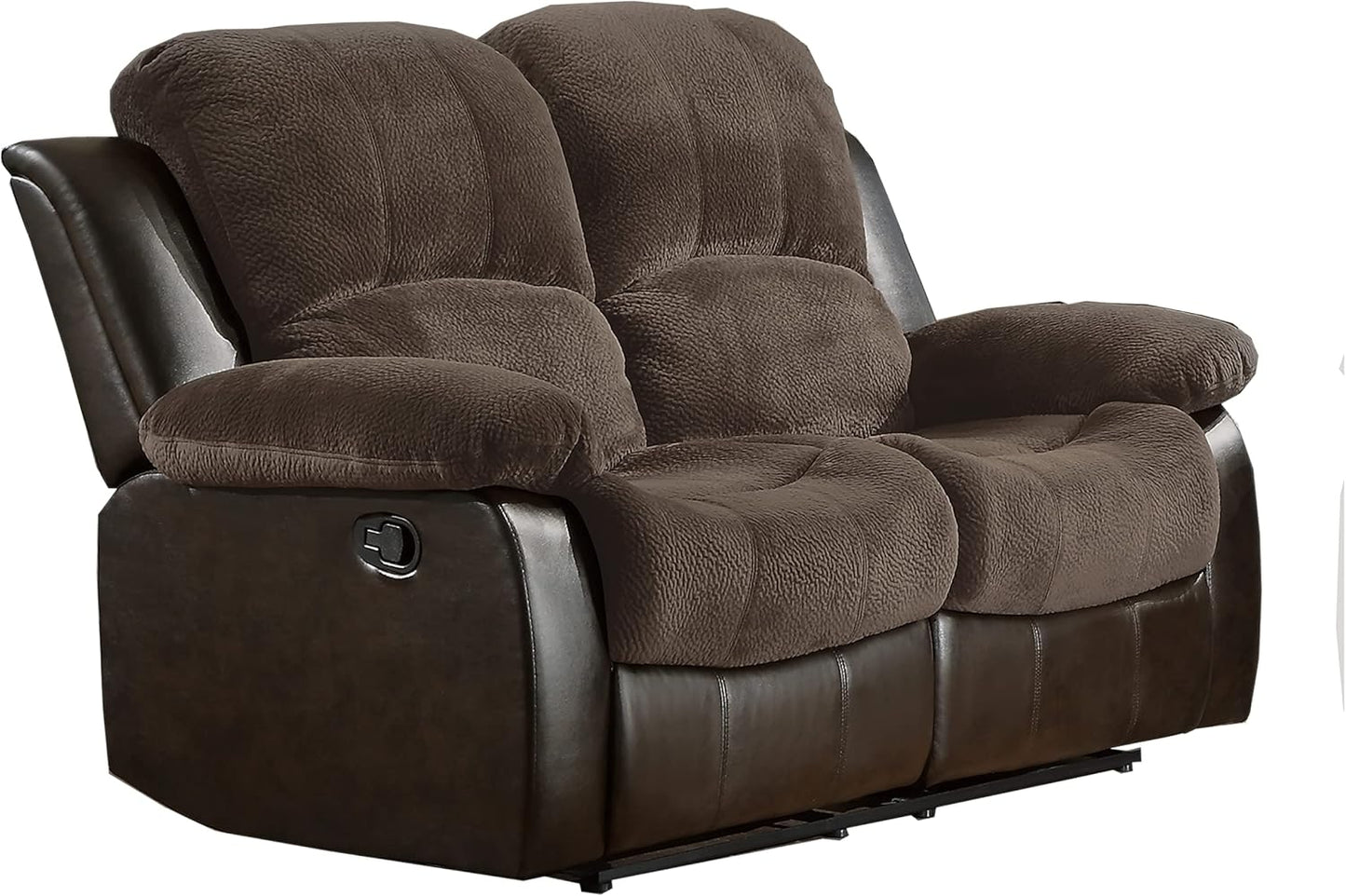 Lexicon 194840172147 Faux Leather Reclining Loveseat Sofa Brown