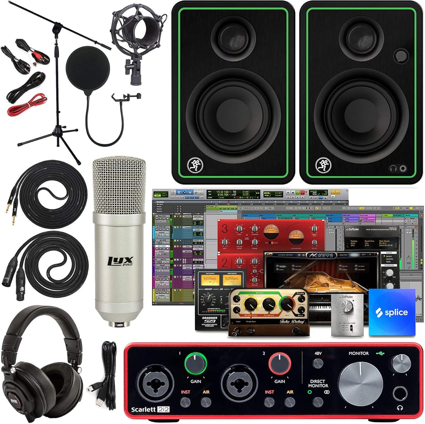Focusrite Scarlett 2i2 Studio Bundle Audio Interface CR4-X Monitors
