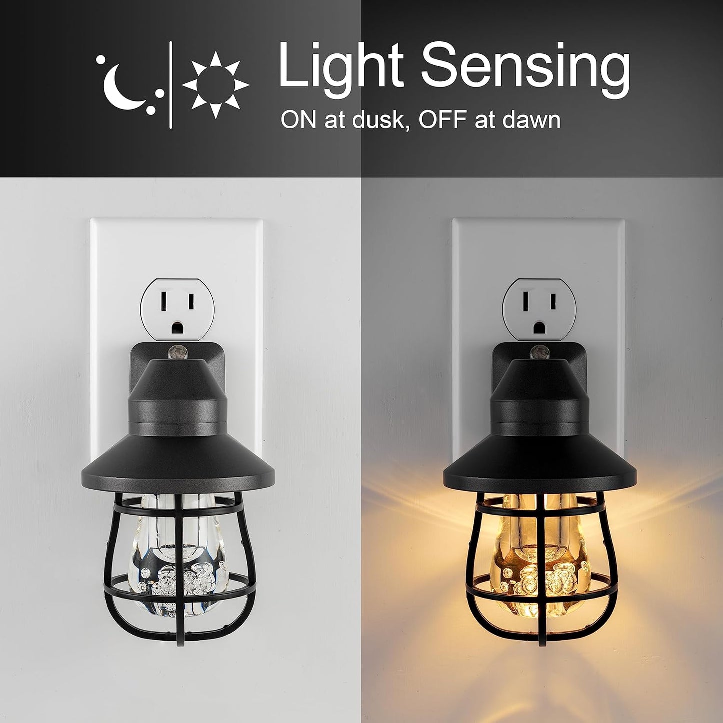 GE 38628 Vintage LED Dusk to Dawn Night Light 2-Pack