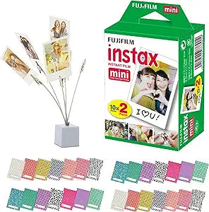 Fujifilm Instax Mini Film Twin Pack + Sticker Frames + Holder