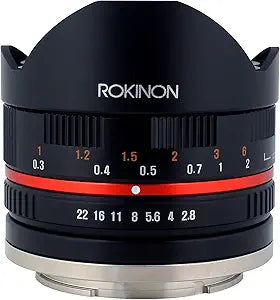 Rokinon RK8MBK28-M 8mm Fisheye Lens Canon EF-M Mount