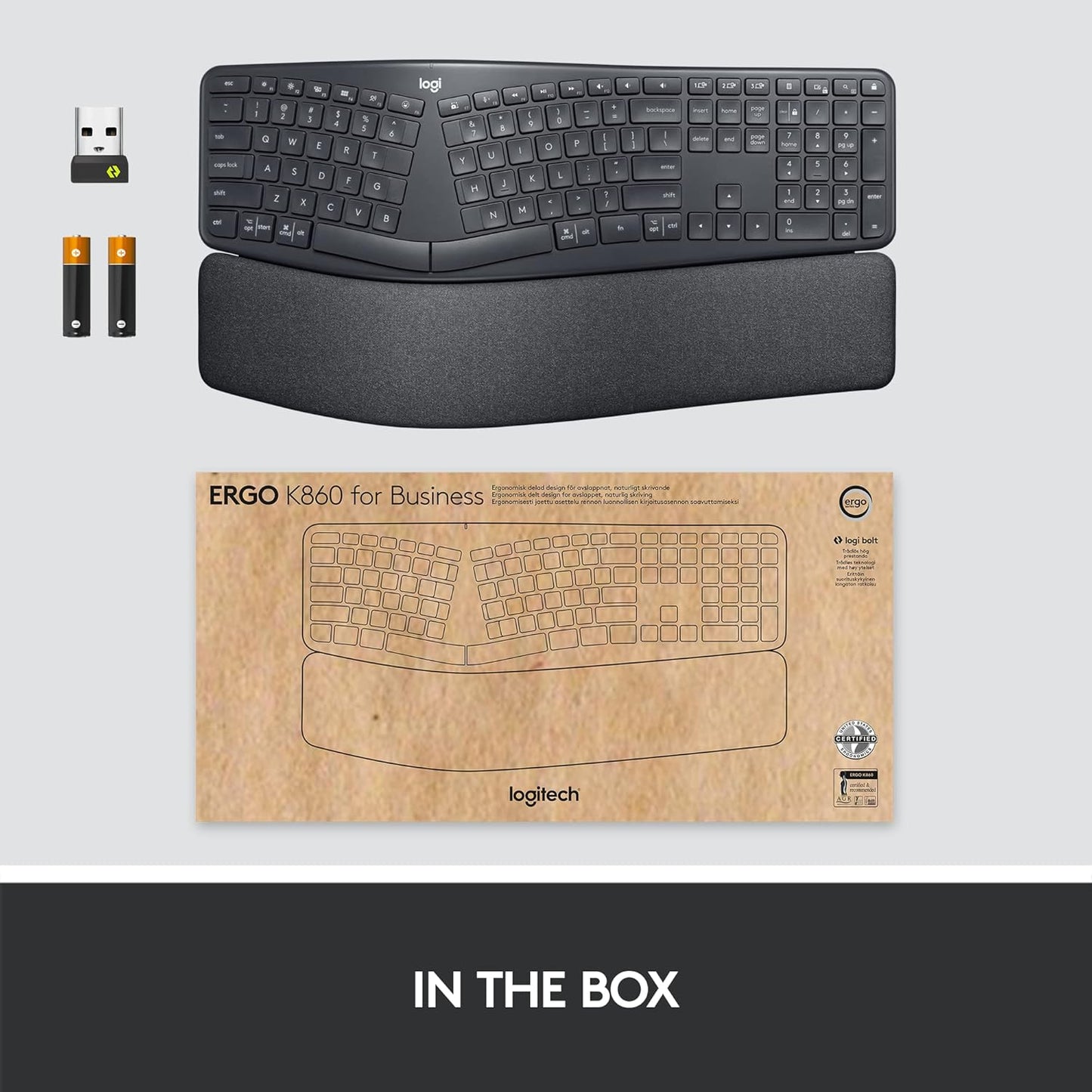 Logitech 920-010175 Ergo K860 Wireless Ergonomic Keyboard