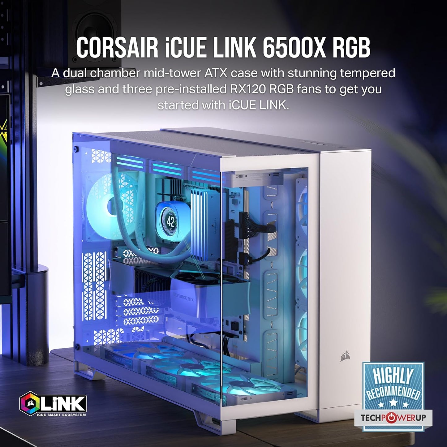 Corsair CC-9011270-WW iCUE 6500X RGB White PC Case