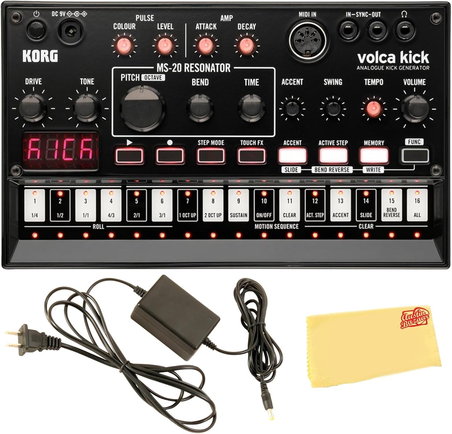 Korg Volca Kick Bundle: Analogue Kick Generator + Power Supply