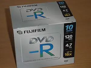 Fujifilm DVD-R 4.7GB 16x Recordable Discs - 10 Pack