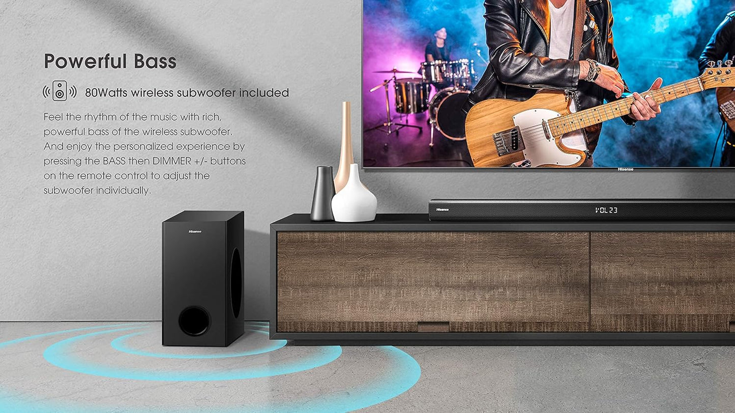 Hisense HS218 2.1 Channel Soundbar with Subwoofer (Renewed)