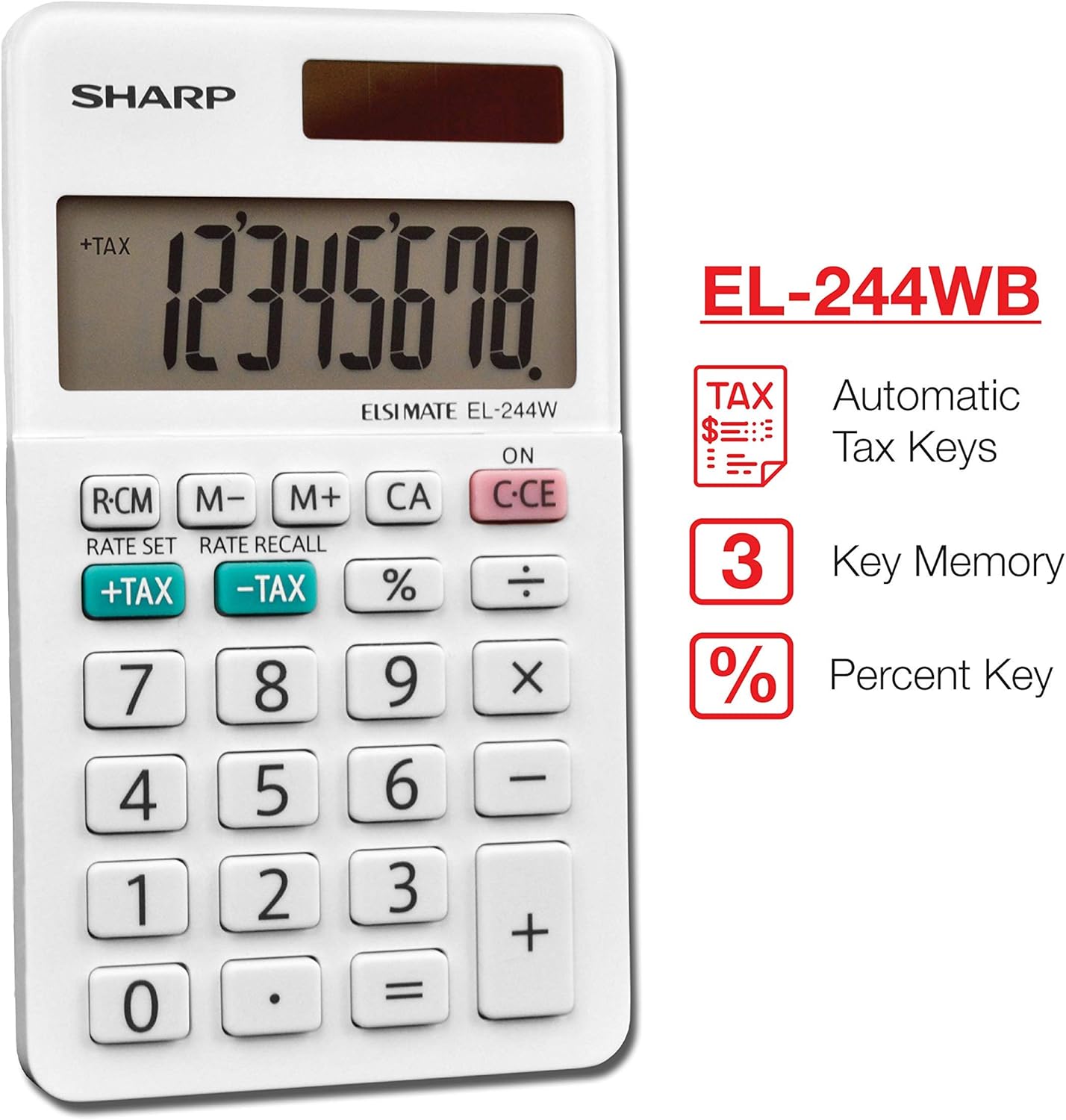 Sharp EL-244WB White Business Calculator (Renewed)