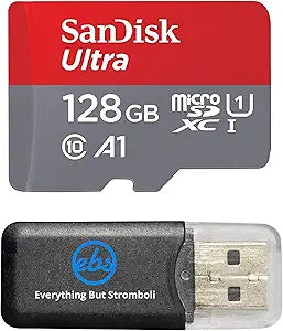 SanDisk SDSQUAR-128G-GN6MN 128GB Ultra Micro SDXC Card Reader Bundle