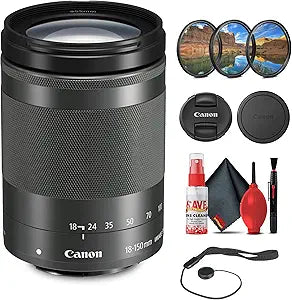 Canon 1375C002 EF-M 18-150mm Lens Kit (Renewed)