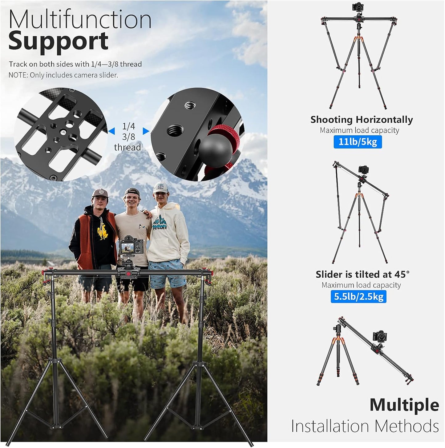 Neewer 10100850 39.4" Motorized Camera Slider Wireless Control