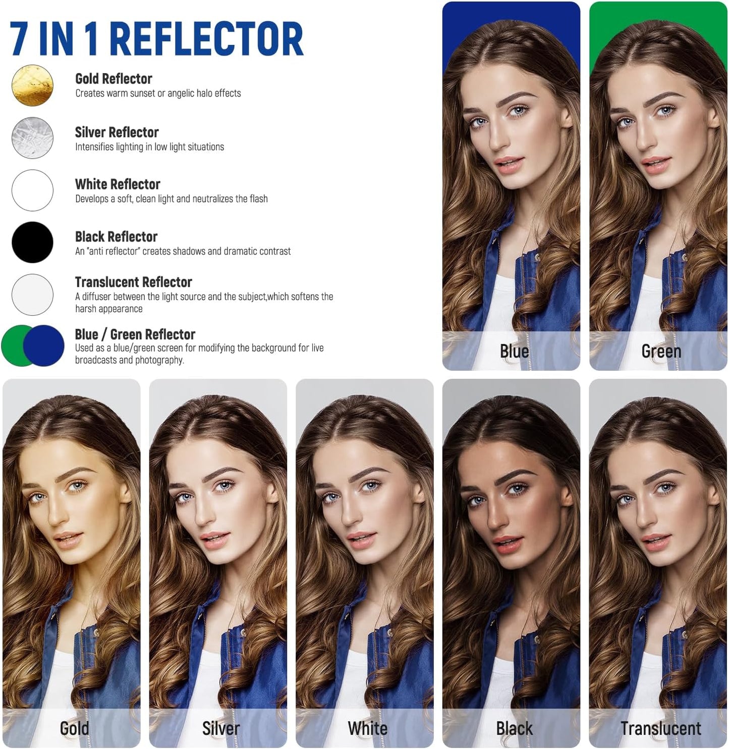 Neewer 10102405 43" 7-in-1 Photography Reflector