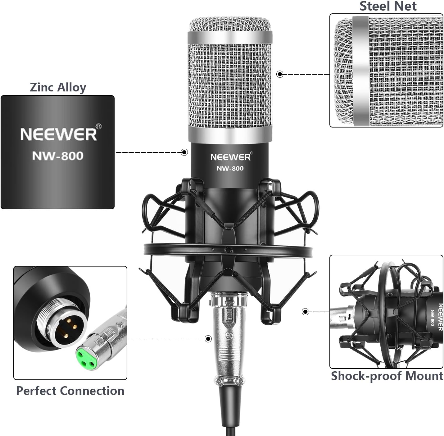 Neewer 40092174 Cardioid Studio Condenser Microphone Set