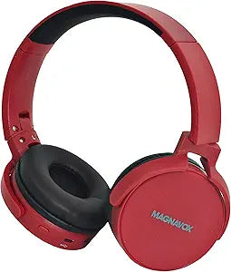 Magnavox 813056 Bluetooth Wireless Foldable Headphones Red