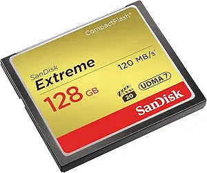 SanDisk SDCFXS-128G-A46 Extreme 128GB CompactFlash Memory Card — main product image