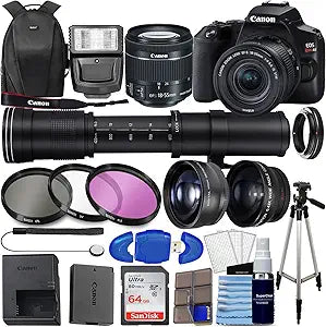 Canon EOS Rebel SL3 DSLR Camera 18-55mm Lens Bundle Renewed