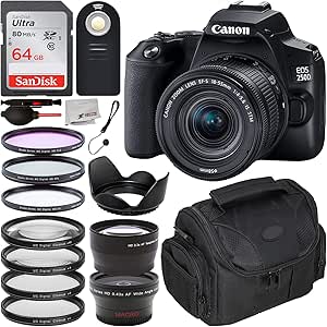 Canon 3454C006 EOS 250D Rebel SL3 DSLR Kit w/Accessories