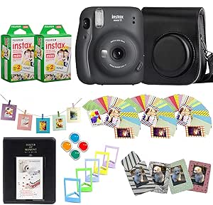 Fujifilm Instax Mini 11 Instant Camera Bundle Charcoal Grey