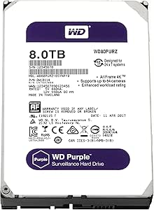 Western Digital WD80PURZ 8TB Purple Surveillance HDD Renewed