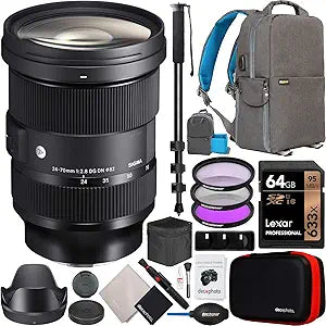 Sigma E11SG2470F28SE 24-70mm f/2.8 Sony E-Mount Lens Bundle