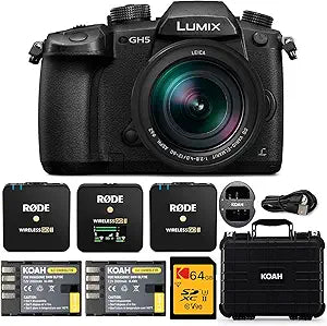 Panasonic LUMIX DC-GH5LK GH5 Camera - Leica Lens Rode Mic Accessory Bundle