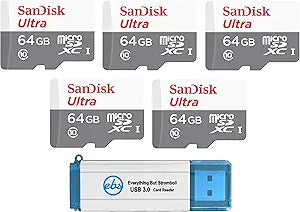 SanDisk SDSQUNS-064G-GN3MN 64GB MicroSD Card 5-Pack