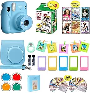 Fujifilm Instax Mini 11 Sky Blue Camera + Accessories Bundle