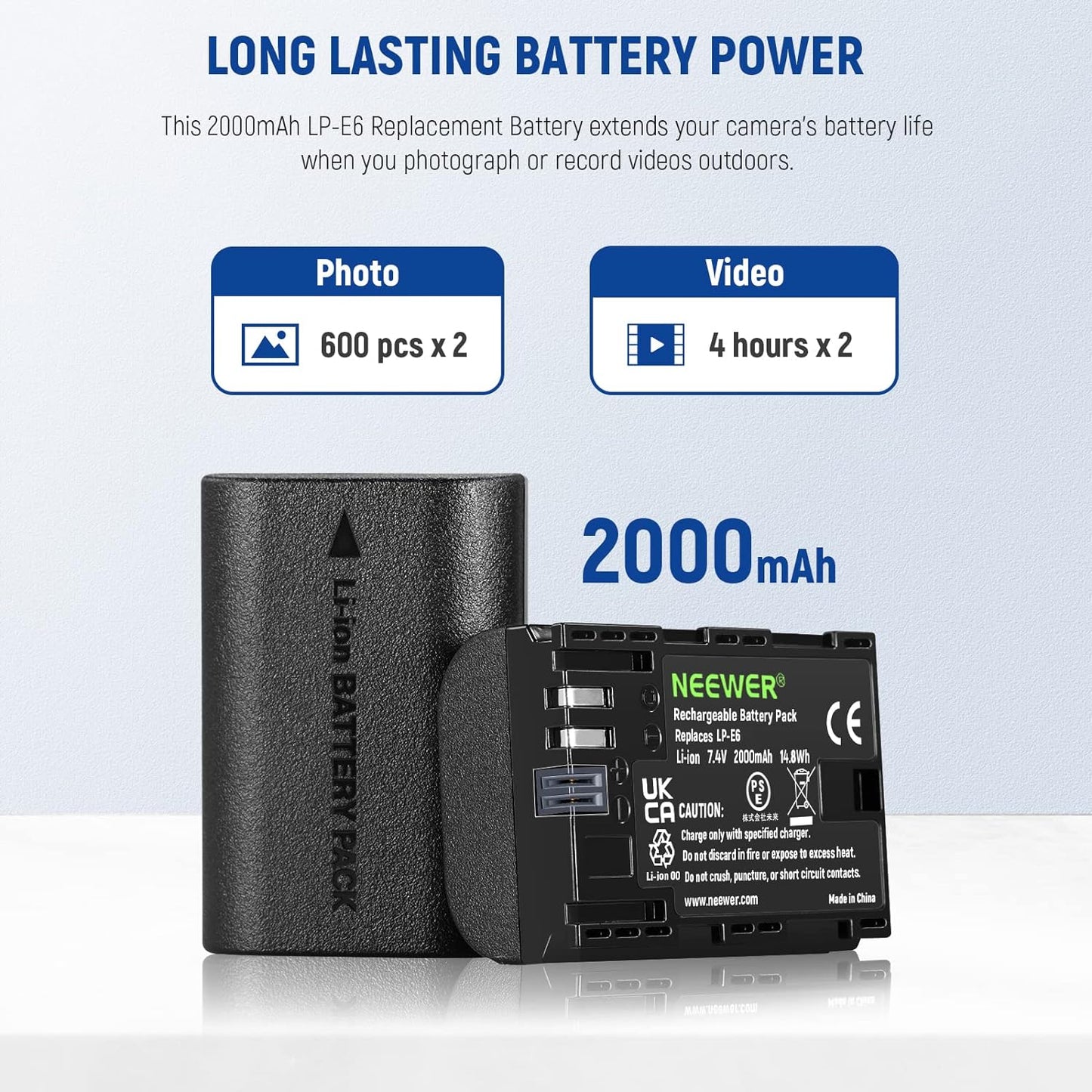 Neewer 10101458 LP-E6/E6N Battery USB Charger Set