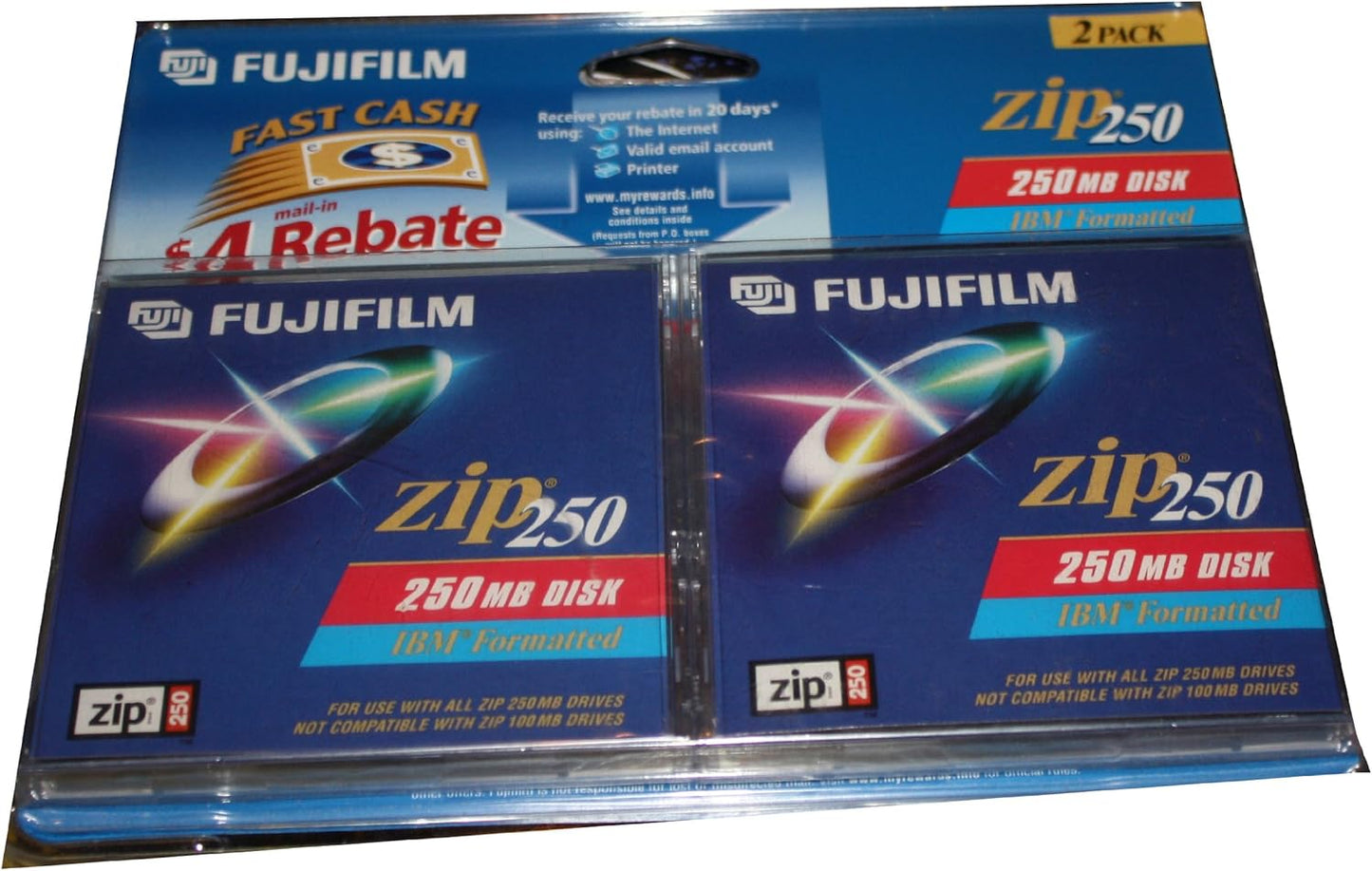 Fujifilm 5273138 Zip 250MB Disks 2-Pack IBM Formatted