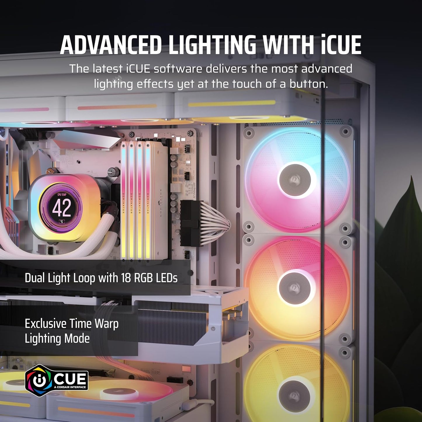Corsair CO-9051055-WW iCUE Link LX140-R RGB Reverse Fan White