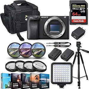 Sony A6000 Mirrorless Camera Kit w/ 64GB Memory Card