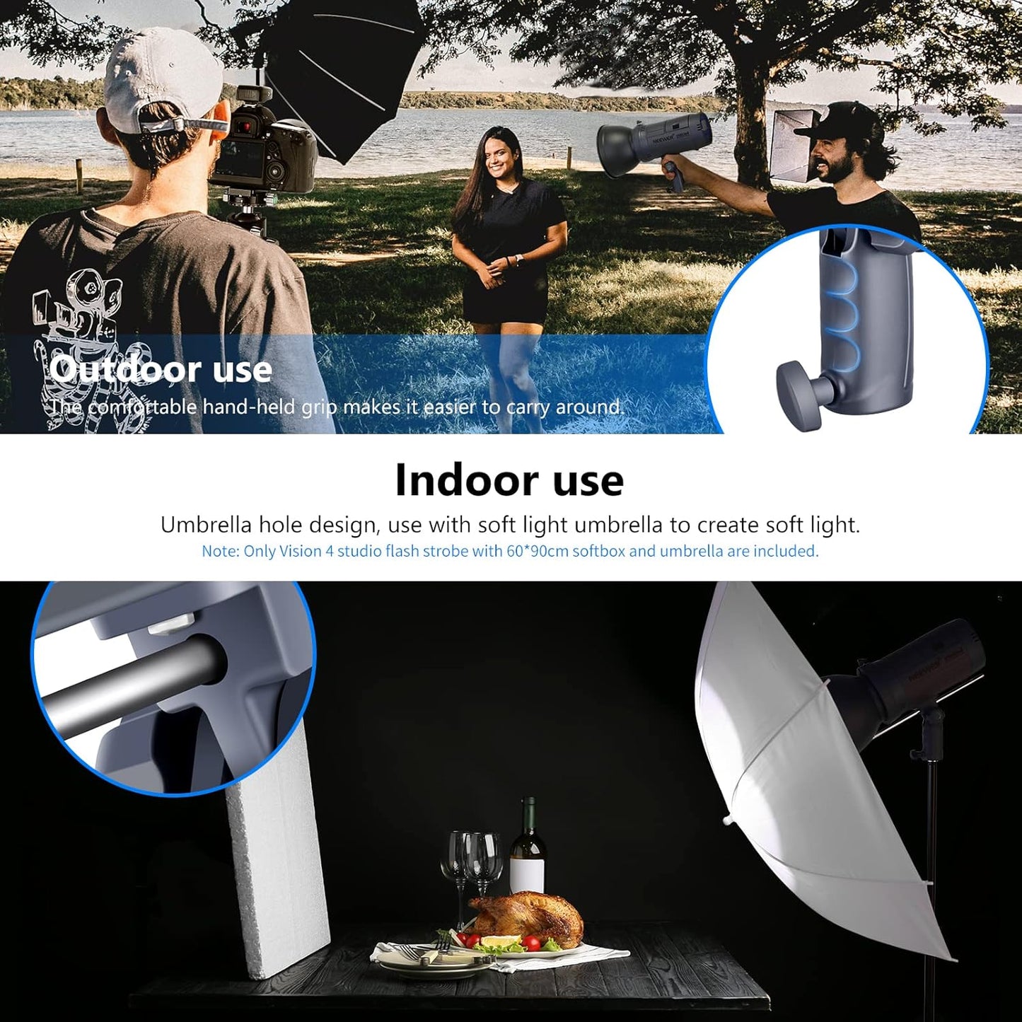 Neewer 90091770 600W Battery Powered Studio Flash Kit