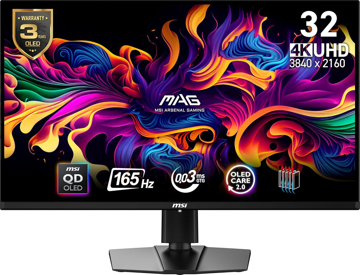MSI MAG 321UP QD-OLED 32-Inch 4K 165Hz Gaming Monitor