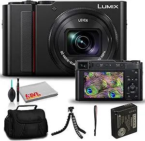 Panasonic DC-ZS200 Lumix Digital Camera Bundle (Black)