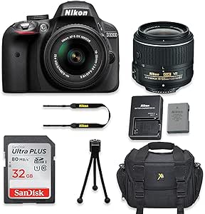 Nikon 1532 D3300 Refurbished DSLR Camera with 18-55mm Lens Bundle