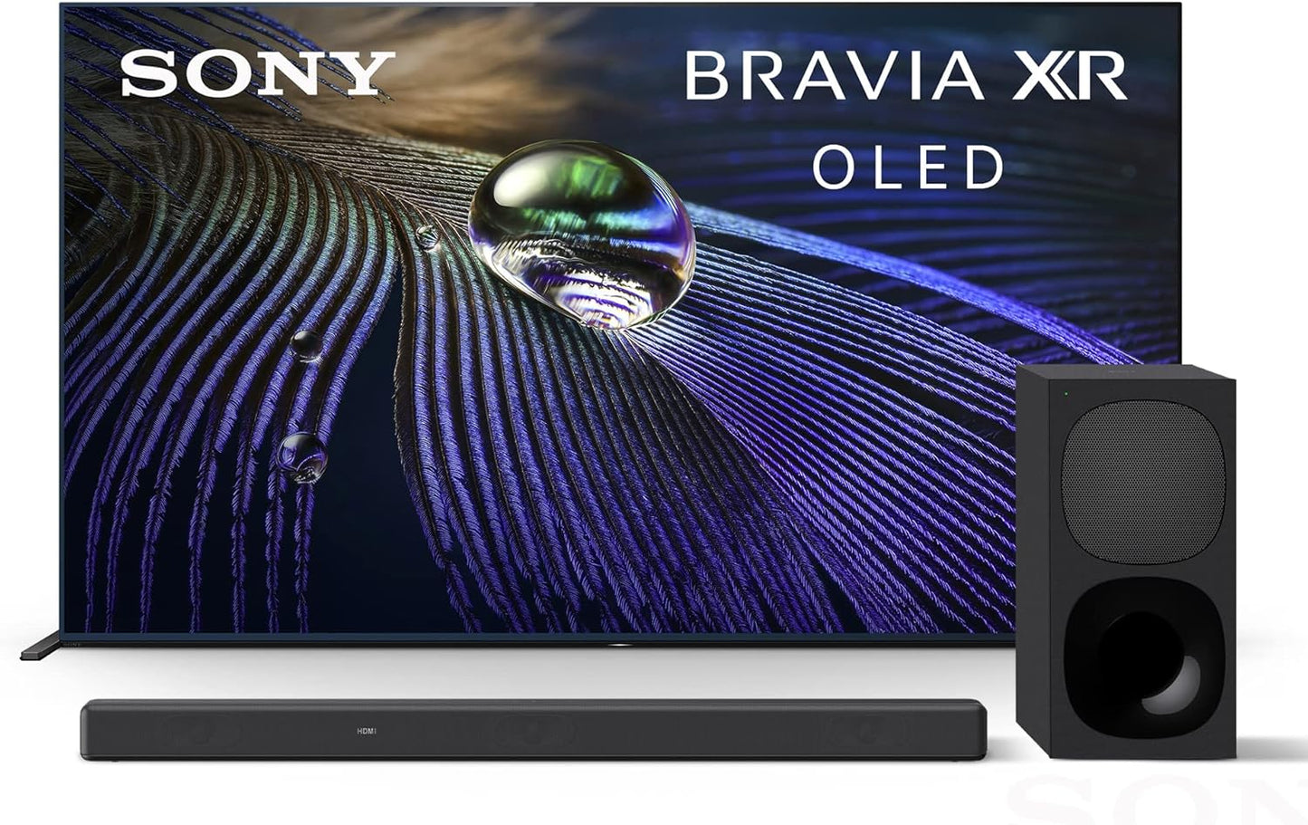 Sony A90J 55 Inch OLED TV with Dolby Atmos Soundbar