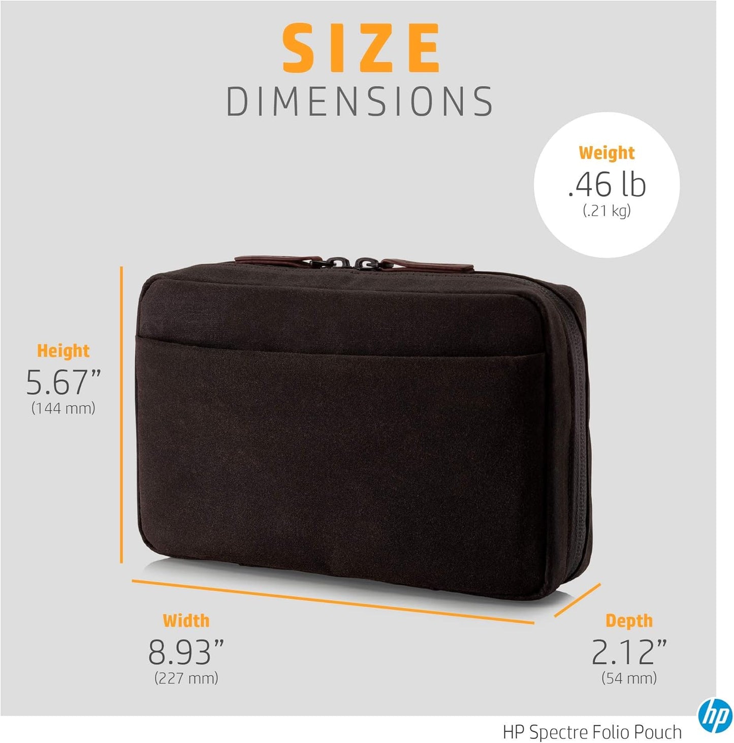 HP 5DC31AA#ABL Spectre Folio Pouch - Waxed Canvas Chocolate