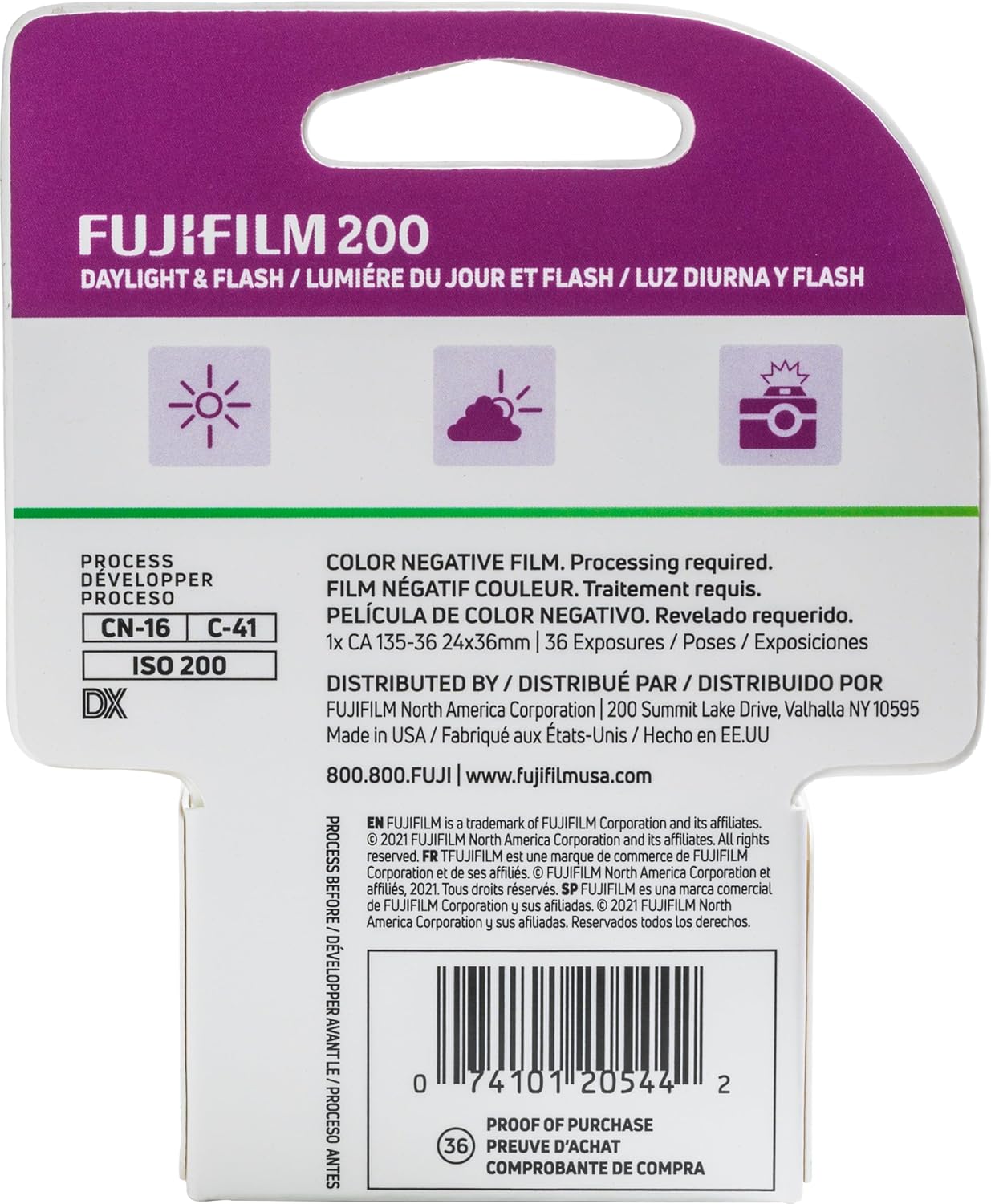 Fujifilm 600022186 ISO 200 Color Negative Film 35mm