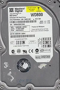 Western Digital WD800AB-22CBA1 80GB IDE Hard Drive