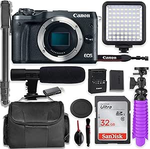 Canon EOS M6 Mirrorless Camera Pro Video Kit (Renewed)
