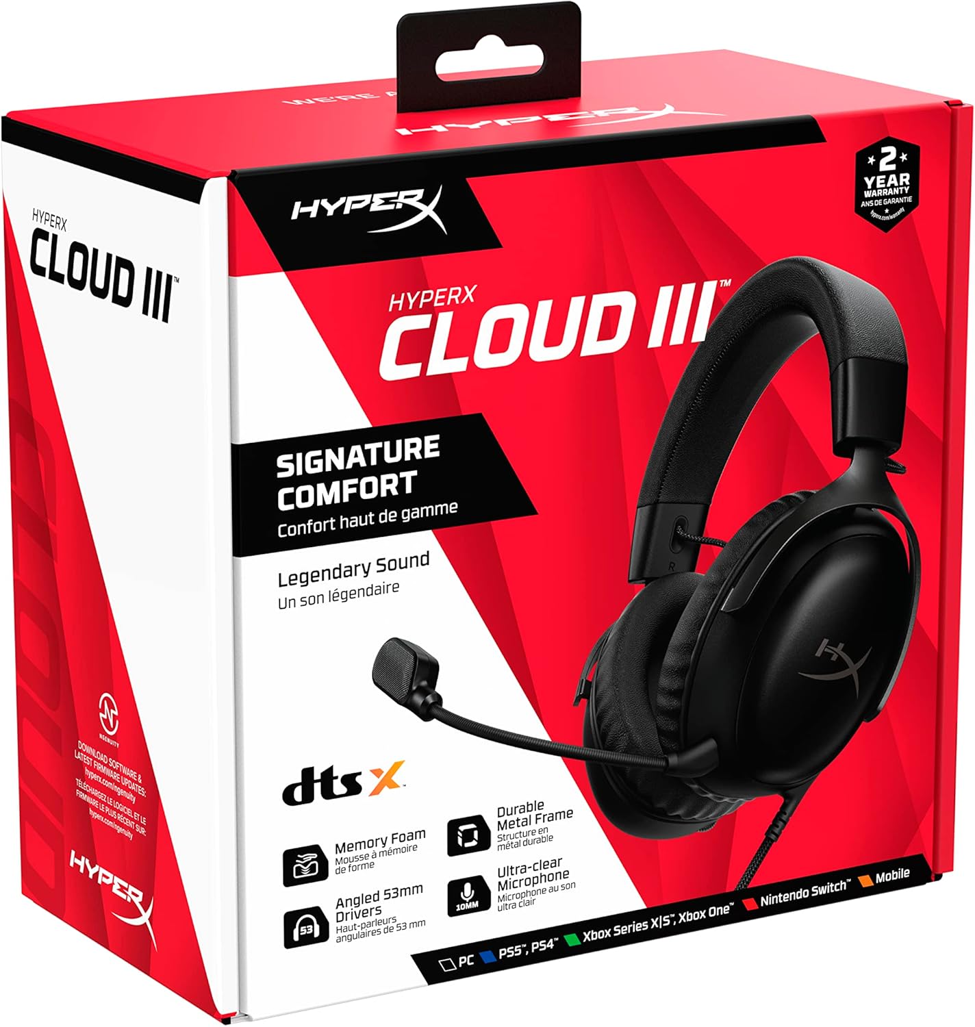 HyperX Cloud III Renewed Gaming Headset - DTS, 53mm Drivers