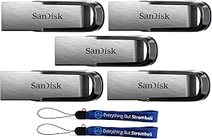 SanDisk SDCZ73-0128G Ultra Flair 128GB USB 3.0 5-Pack