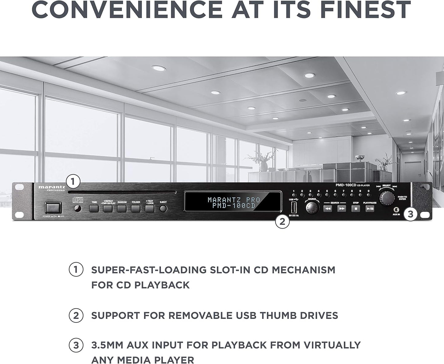 Marantz PMD100CD Professional Rackmount CD Player with USB