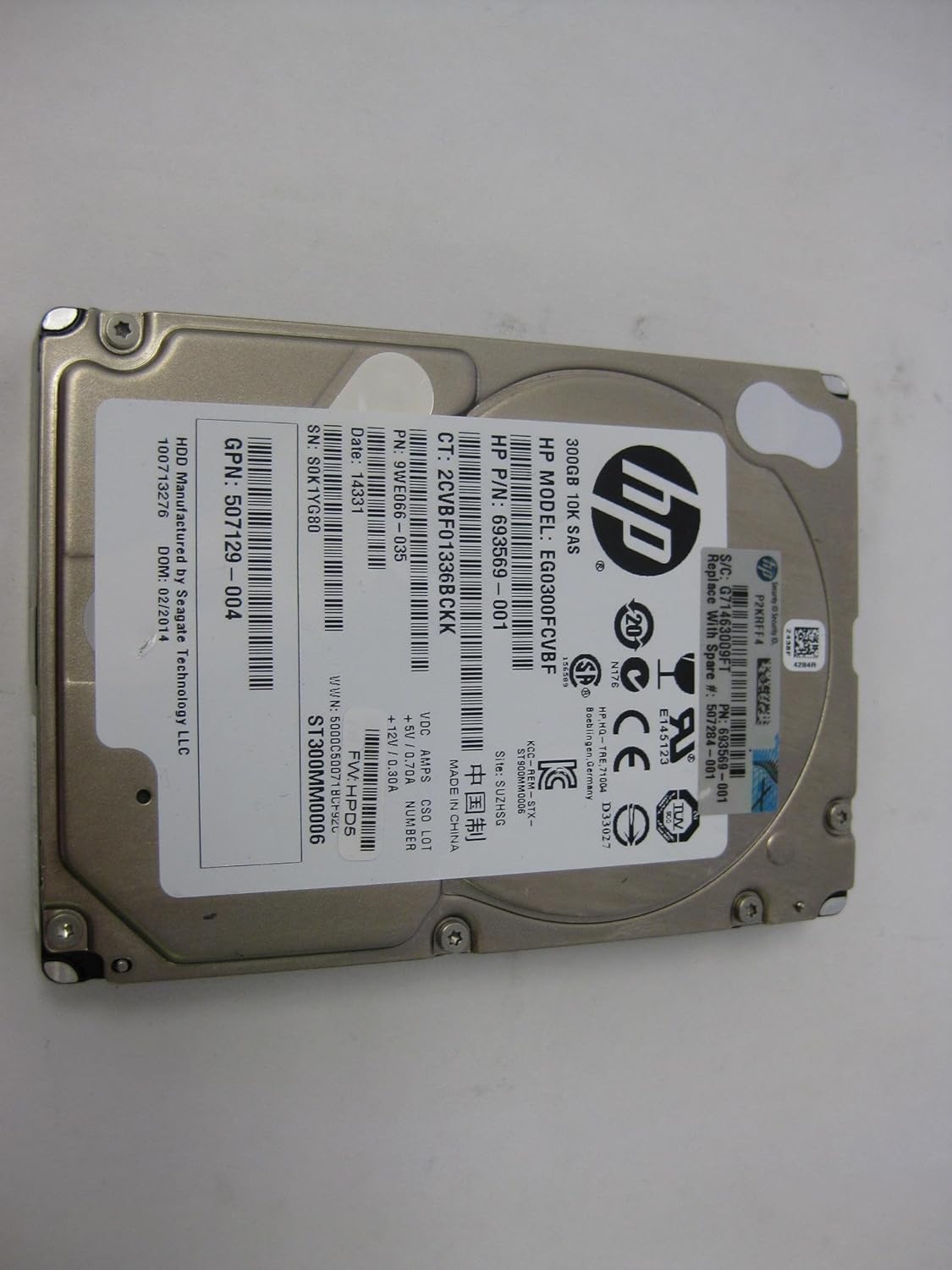 HP EG0300FCVBF 300GB 10K SAS 6G HDD