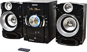 Magnavox MM440 3-Piece CD Shelf System Bluetooth Black