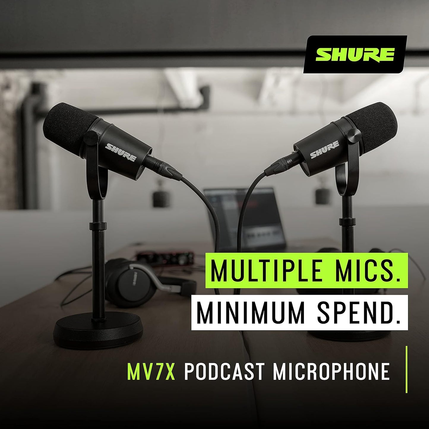 Shure MV7X XLR Dynamic Microphone for Podcasting