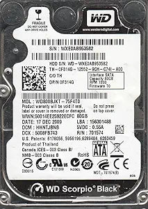 Western Digital WD800BJKT 80GB SATA Hard Drive